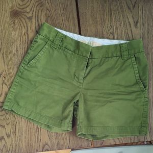 J Crew army green chino shorts